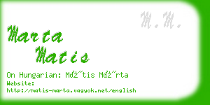 marta matis business card